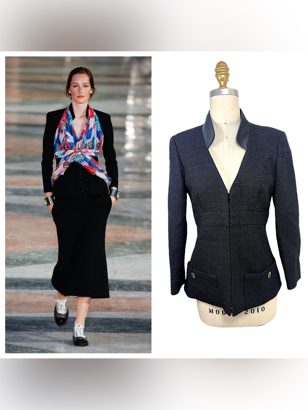 Chanel Cruise 2017 Runway Look 32 Textured Zip Jacket FR34